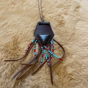 🍂BOHO CHIC🍂 TURQUOISE TASSEL PENDANT NECKLACE